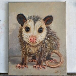 Abstract oil Painting cute Possum